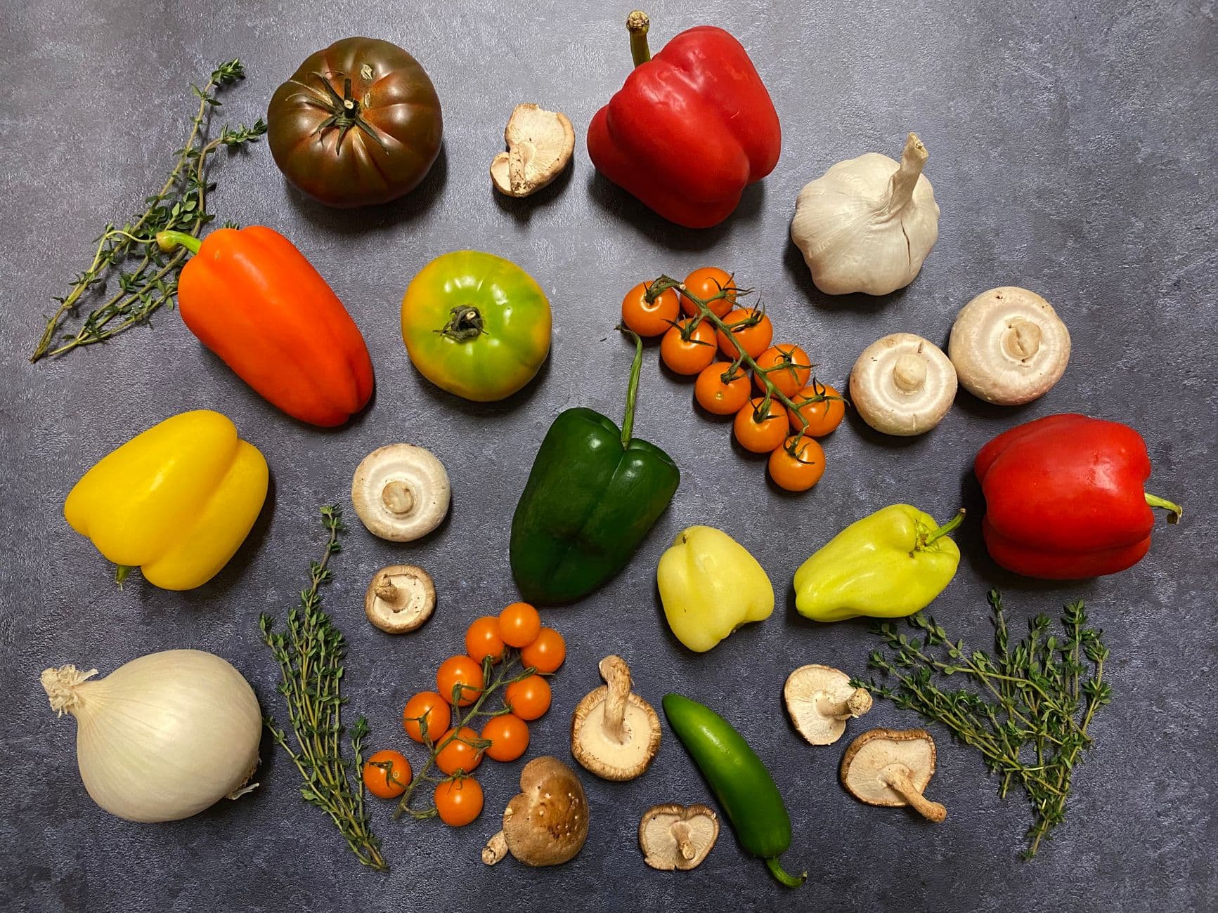 Peppers & Marinated Mushroom